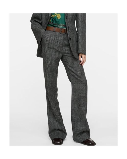 Acne Gray Checked Trousers