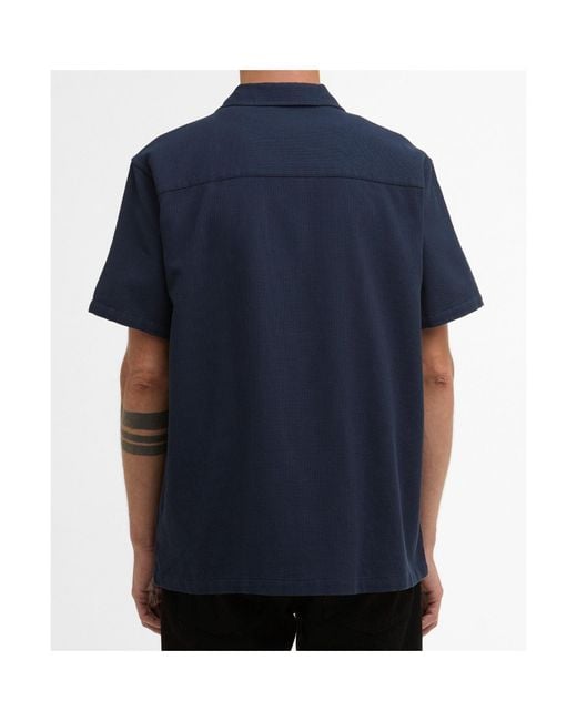 Barbour Blue Short-Sleeved Button-Up Shirt for men