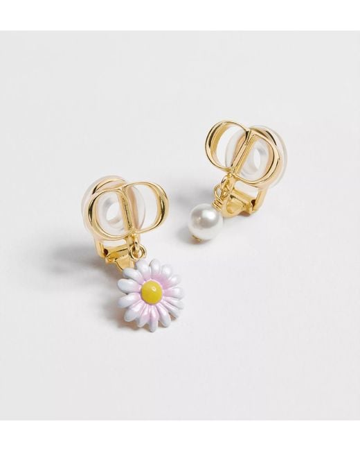 Dior Metallic Cd Garden Clip-On Earrings