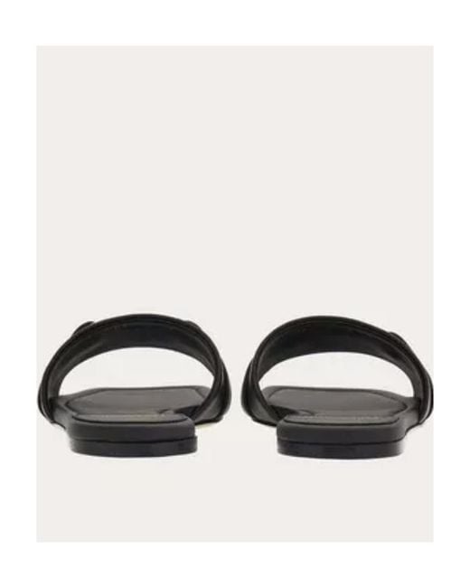 Ferragamo White Logo Plaque Flat Sandals