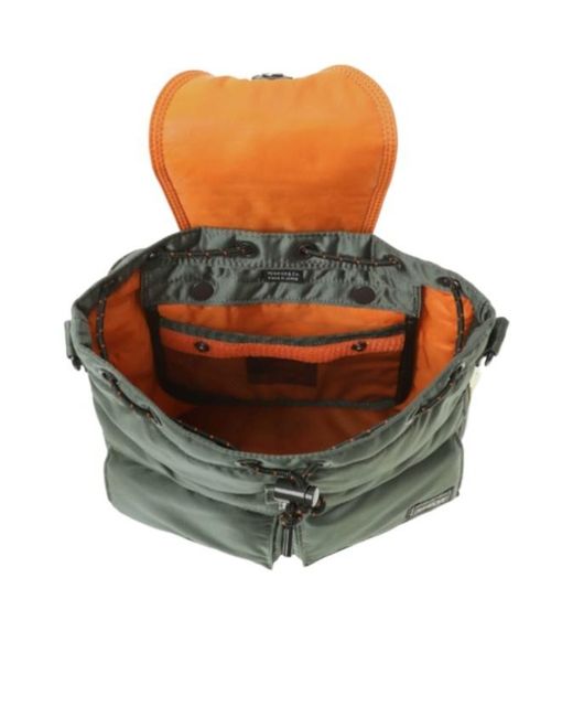 Porter-Yoshida and Co Gray Drawstring Flap Backpack for men