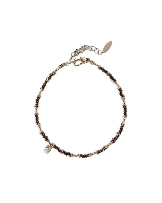 Brunello Cucinelli Metallic Hematite And Sterling Anklet