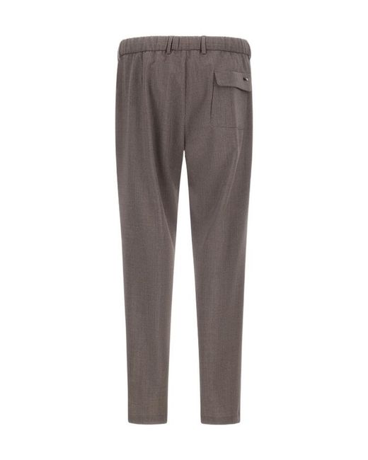 Herno Gray Tailored Regular-Fit Pants for men