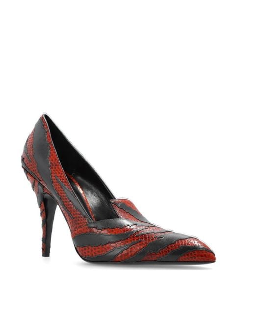 Versace Brown Tigre Pattern Heeled Pumps