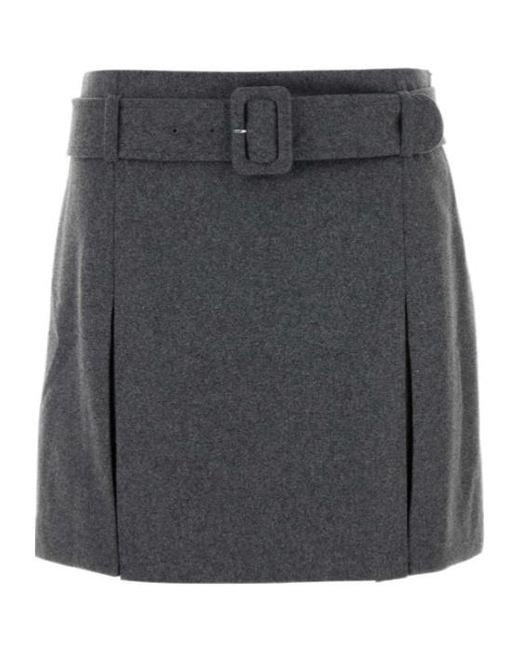 A.P.C. Gray Belted Mini Skirt
