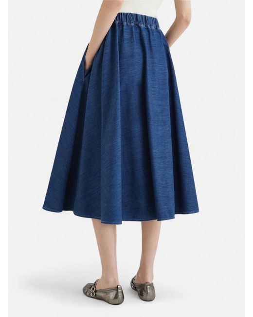 Marella Blue Figura Denim Circle Skirt