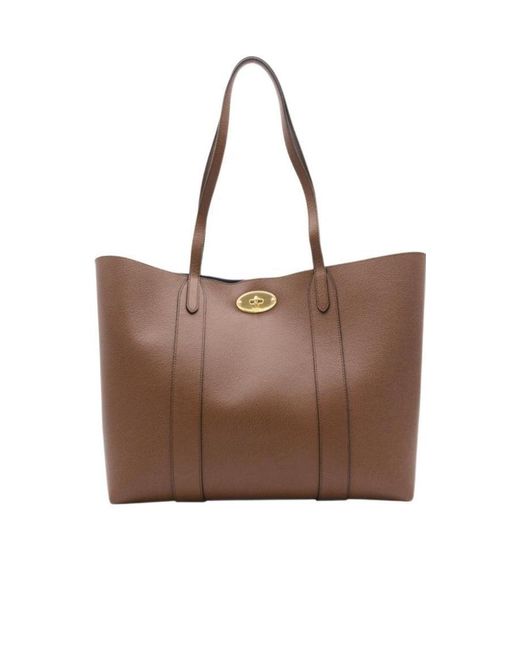 Mulberry Brown Bayswater Twist-Lock Small Tote Bag
