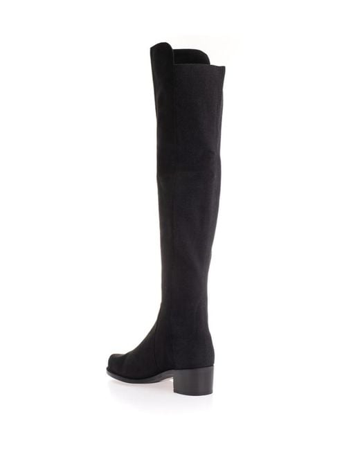 Stuart Weitzman Black Long Round-Headed Boots