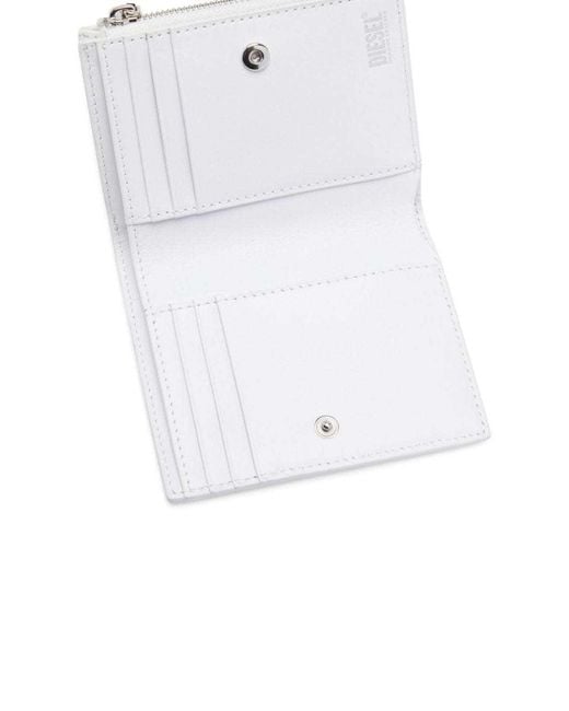DIESEL White 1Dr Zip Li Bi-Fold Wallet