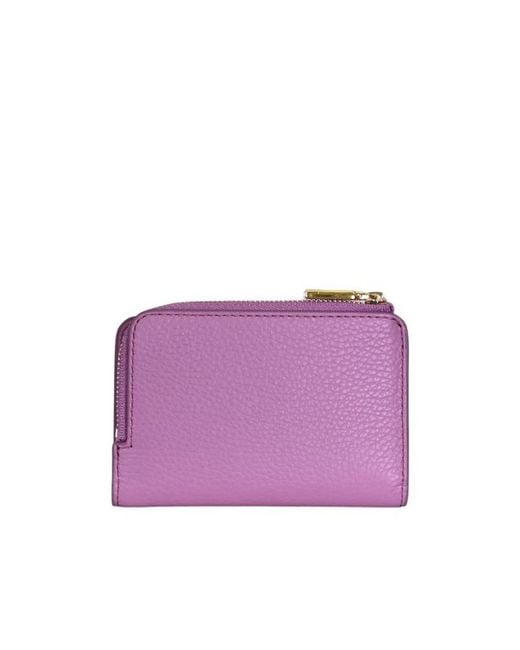 Coccinelle Purple Logo Snap Wallet