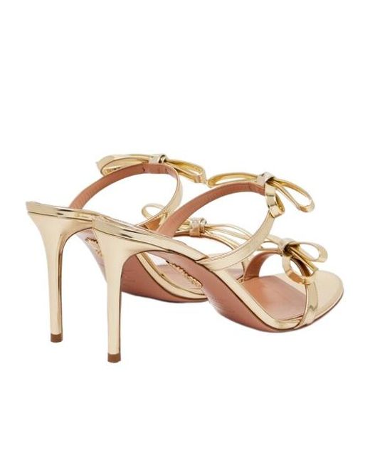 Aquazzura White Mirrored Faux Leather Mules