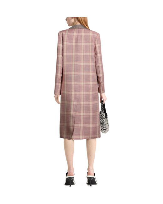 Marni Pink Plaid Long Coat