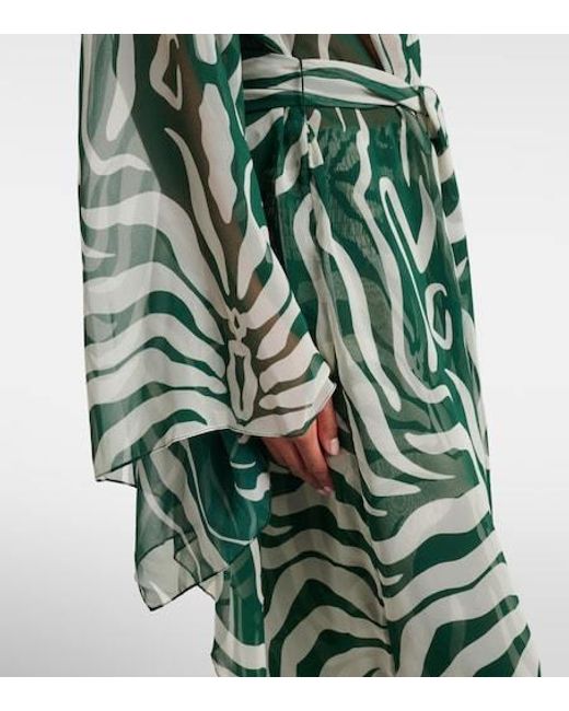 Johanna Ortiz Green Printed Beach Cover-Up