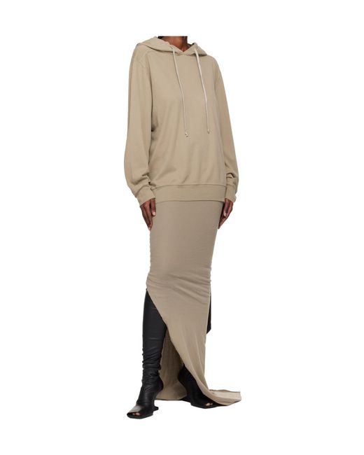 Rick Owens Natural Concordians Oversized Hooded Sweatshirt
