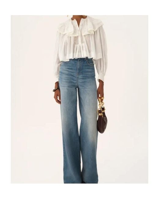 Chloé White Cotton Voile And Lace Cropped Ruffle Top