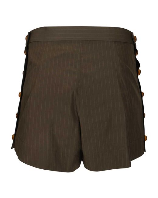 Vivienne Westwood Green Striped Button Shorts