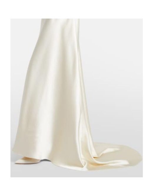 Rohe White Bridal Draped Satin Gown