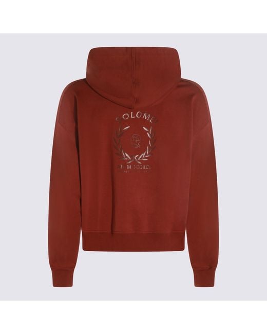 Brunello Cucinelli Red Drawstring Zipped Hoodie