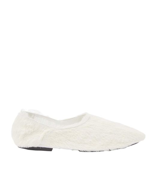 Jil Sander White Slip-On Ballerina Flats