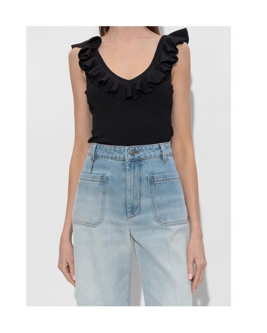Zimmermann Black Fine-Ribbed Top