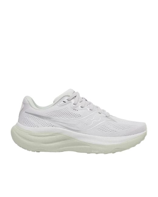 Saucony White Ride 19 Logo-Detail Sneakers