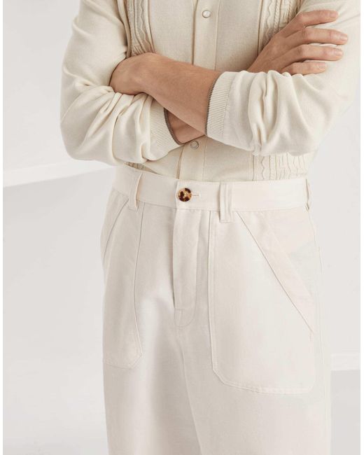 Brunello Cucinelli White Buttoned Straight Leg Trousers for men