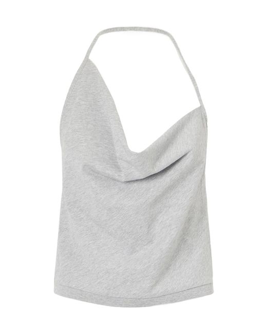 St. Agni Gray Backless Halter Top