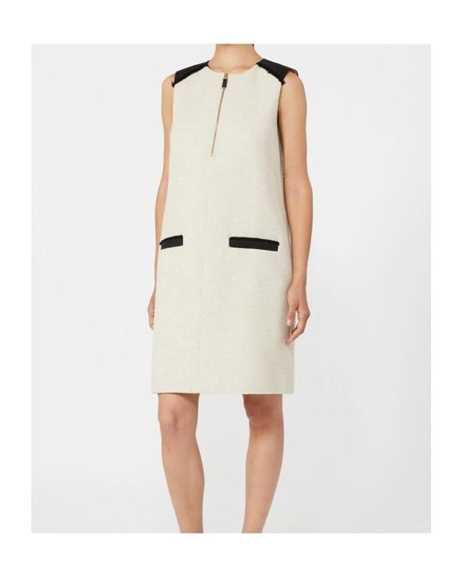 Max Mara White Mito Half-Zip Mini Dress