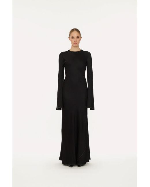ROTATE BIRGER CHRISTENSEN Black Long-Sleeved Dress