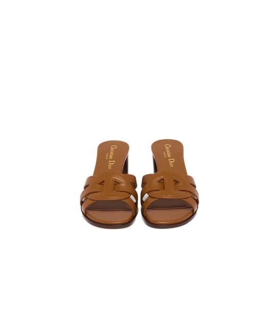 Dior Brown D-Club Open-Toe High-Heeled Sandals