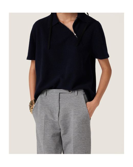 Miu Miu Blue Cashmere Polo Shirt