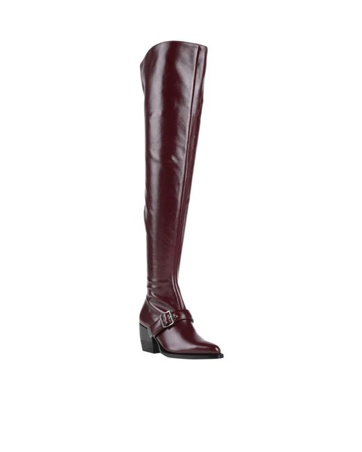 Chloé Red Simple Leather Ankle Boots
