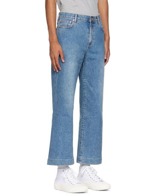 A.P.C. Blue Cropped Sailor Jeans