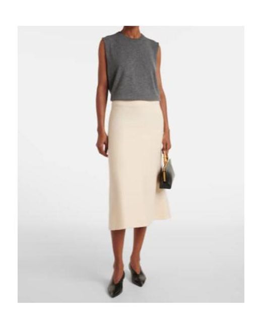 Jil Sander Natural Wool Midi Skirt