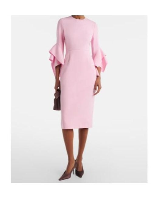Roksanda Pink Ruffled Midi Dress