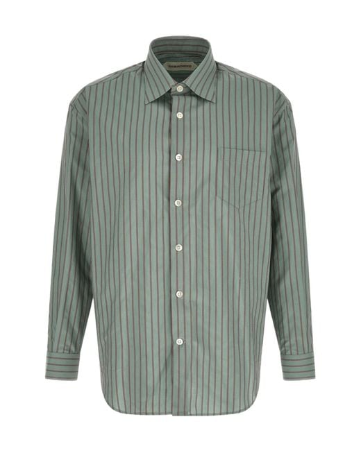 NAMACHEKO Green Striped Shirt for men