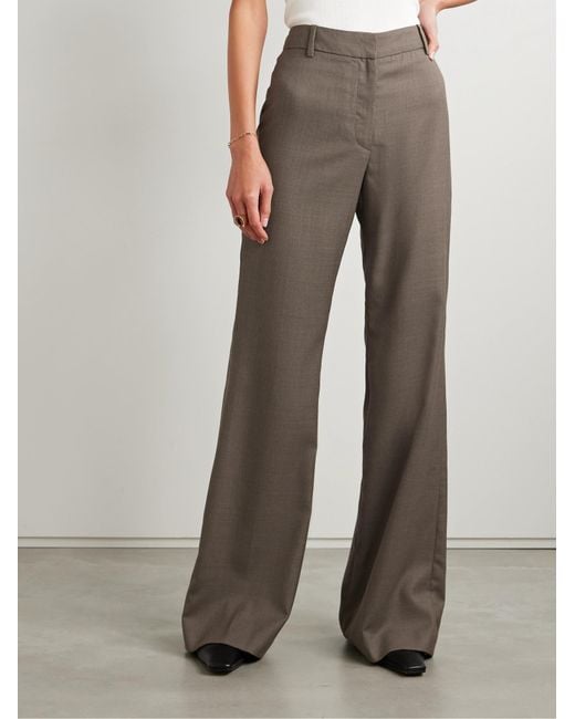 Nili Lotan Brown Effy Wide-Leg Track Pants