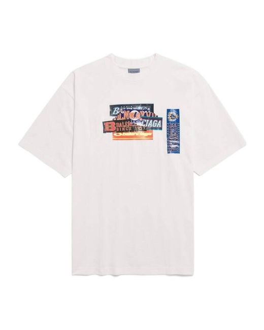 Balenciaga White Bumper Stickers Medium-Fit T-Shirt for men