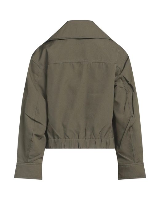 Ganni Green Embroidered Logo Casual Jacket