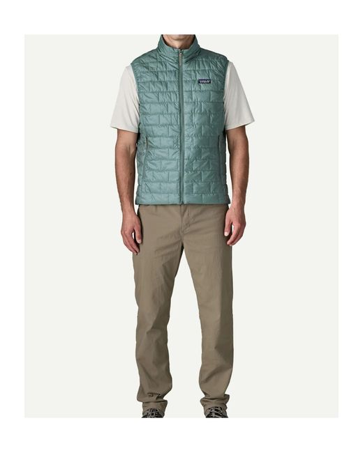 Patagonia Blue Nano Puff Quilted Sleeveless Jacket for men