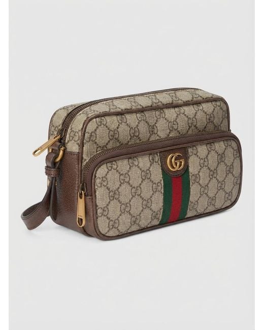 Gucci Brown Ophidia Gg Web Striped Shoulder Bag for men