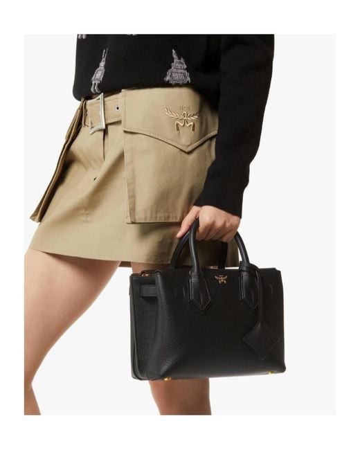 MCM Black Milla Small Tote Bag