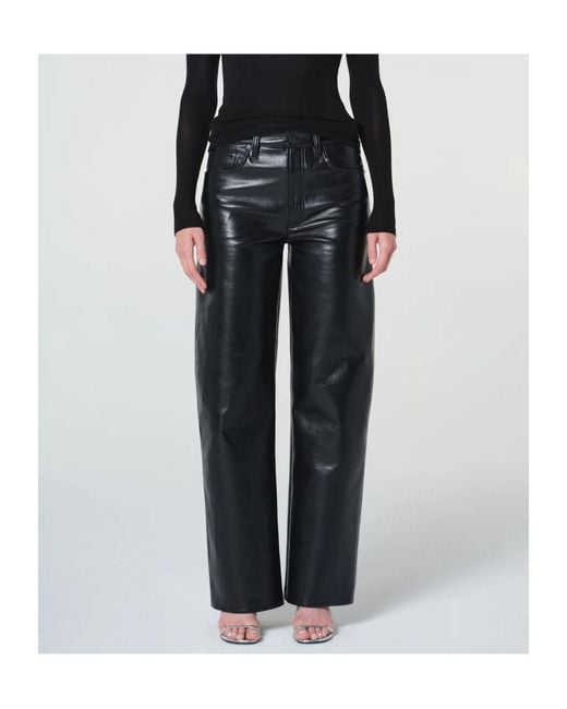 Agolde Gray Arc High-Rise Straight Pants