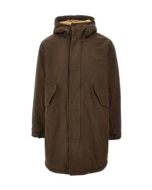 Aspesi Brown Fuller Parka Coat for men