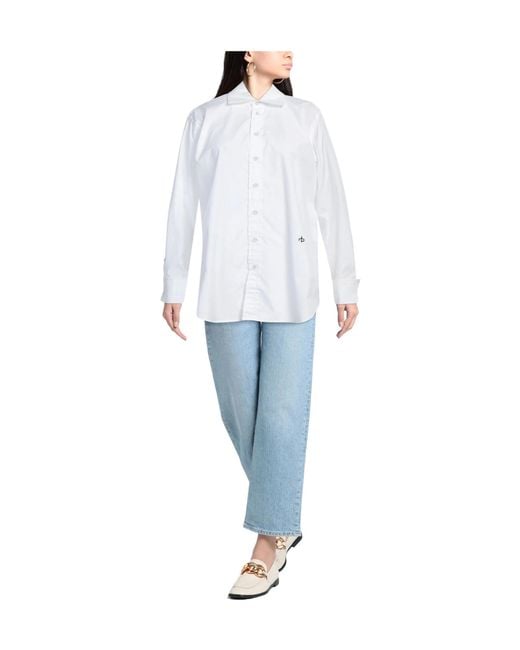 Rag & Bone White Solid Color Oversize Shirts