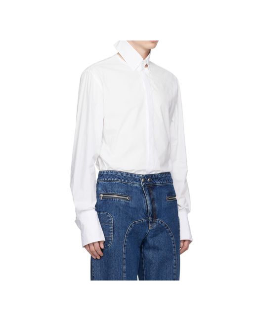 Jean Paul Gaultier White Folded Cuff Shirt for men