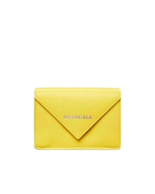 Balenciaga Yellow Mini Portafoglio Papier Da Donna