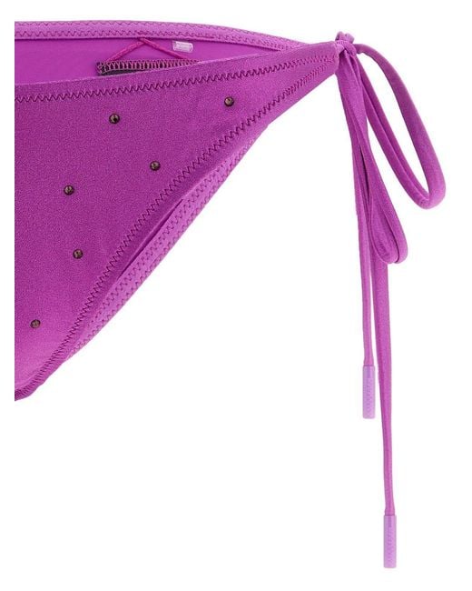Goldbergh Purple Kaia Crystal Tie Bikini Briefs