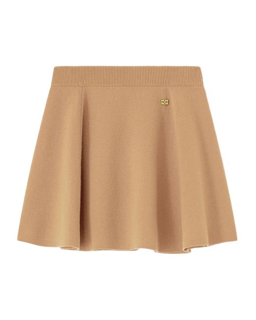 Ganni Natural Logo Mini Skirt