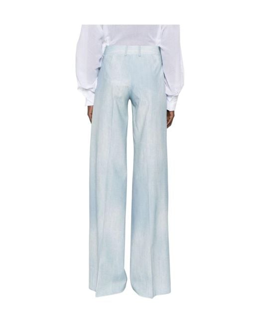 Ermanno Scervino Blue Faded Wide-Leg Trousers